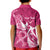 Personalized Breast Cancer Awareness Kid Polo Shirt Ribbon Polynesian Pattern Pink Version LT05 - Polynesian Pride