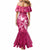 Personalized Breast Cancer Awareness Mermaid Dress Ribbon Polynesian Pattern Pink Version LT05 - Polynesian Pride