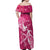 Personalized Breast Cancer Awareness Off Shoulder Maxi Dress Ribbon Polynesian Pattern Pink Version LT05 - Polynesian Pride