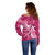 Personalized Breast Cancer Awareness Off Shoulder Sweater Ribbon Polynesian Pattern Pink Version LT05 - Polynesian Pride