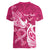 Personalized Breast Cancer Awareness Women V Neck T Shirt Ribbon Polynesian Pattern Pink Version LT05 - Polynesian Pride