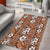 Hawaii Vintage Brown Hibiscus Tapa Pattern Area Rug