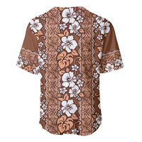 Hawaii Vintage Brown Hibiscus Tapa Pattern Baseball Jersey LT05 - Polynesian Pride
