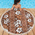 Hawaii Vintage Brown Hibiscus Tapa Pattern Beach Blanket