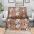 Hawaii Vintage Brown Hibiscus Tapa Pattern Blanket