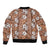 Hawaii Vintage Brown Hibiscus Tapa Pattern Bomber Jacket