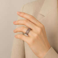 Hawaii Vintage Brown Hibiscus Tapa Pattern Classic Ring LT05 - Polynesian Pride