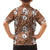 Hawaii Vintage Brown Hibiscus Tapa Pattern Family Matching Long Sleeve Bodycon Dress and Hawaiian Shirt