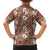 Hawaii Vintage Brown Hibiscus Tapa Pattern Family Matching Off The Shoulder Long Sleeve Dress and Hawaiian Shirt