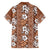 Hawaii Vintage Brown Hibiscus Tapa Pattern Family Matching Off The Shoulder Long Sleeve Dress and Hawaiian Shirt