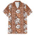 Hawaii Vintage Brown Hibiscus Tapa Pattern Family Matching Off Shoulder Maxi Dress and Hawaiian Shirt