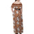 Hawaii Vintage Brown Hibiscus Tapa Pattern Family Matching Off Shoulder Maxi Dress and Hawaiian Shirt