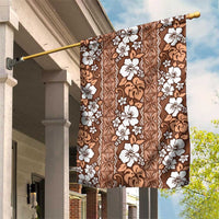 Hawaii Vintage Brown Hibiscus Tapa Pattern Garden Flag LT05 House Flag Brown - Polynesian Pride