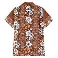 Hawaii Vintage Brown Hibiscus Tapa Pattern Hawaiian Shirt LT05 - Polynesian Pride