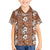 Hawaii Vintage Brown Hibiscus Tapa Pattern Kid Hawaiian Shirt