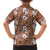 Hawaii Vintage Brown Hibiscus Tapa Pattern Kid Hawaiian Shirt