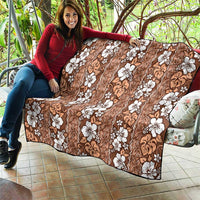 Hawaii Vintage Brown Hibiscus Tapa Pattern Quilt LT05 - Polynesian Pride