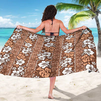 Hawaii Vintage Brown Hibiscus Tapa Pattern Sarong LT05 - Polynesian Pride