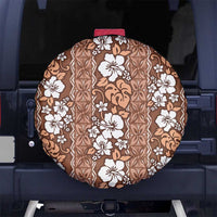 Hawaii Vintage Brown Hibiscus Tapa Pattern Spare Tire Cover LT05 - Polynesian Pride