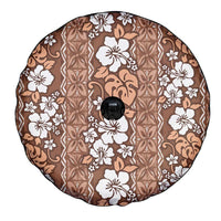 Hawaii Vintage Brown Hibiscus Tapa Pattern Spare Tire Cover LT05 - Polynesian Pride