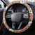 Hawaii Vintage Brown Hibiscus Tapa Pattern Steering Wheel Cover