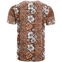 Hawaii Vintage Brown Hibiscus Tapa Pattern T Shirt LT05 - Polynesian Pride