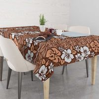 Hawaii Vintage Brown Hibiscus Tapa Pattern Tablecloth LT05 - Polynesian Pride