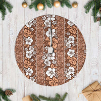 Hawaii Vintage Brown Hibiscus Tapa Pattern Tree Skirt LT05 Casual Brown - Polynesian Pride