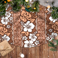 Hawaii Vintage Brown Hibiscus Tapa Pattern Tree Skirt LT05 - Polynesian Pride