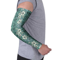 Hawaii Vintage Green Hibiscus Tapa Pattern Arm Sleeves LT05 - Polynesian Pride