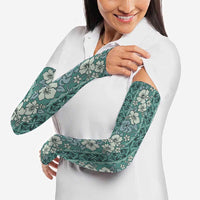 Hawaii Vintage Green Hibiscus Tapa Pattern Arm Sleeves LT05 - Polynesian Pride