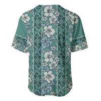 Hawaii Vintage Green Hibiscus Tapa Pattern Baseball Jersey LT05 - Polynesian Pride