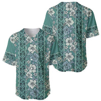Hawaii Vintage Green Hibiscus Tapa Pattern Baseball Jersey LT05 - Polynesian Pride