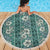 Hawaii Vintage Green Hibiscus Tapa Pattern Beach Blanket