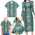 Hawaii Vintage Green Hibiscus Tapa Pattern Family Matching Long Sleeve Bodycon Dress and Hawaiian Shirt