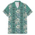 Hawaii Vintage Green Hibiscus Tapa Pattern Family Matching Off Shoulder Maxi Dress and Hawaiian Shirt