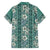 Hawaii Vintage Green Hibiscus Tapa Pattern Family Matching Off Shoulder Maxi Dress and Hawaiian Shirt