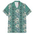 Hawaii Vintage Green Hibiscus Tapa Pattern Family Matching Puletasi and Hawaiian Shirt