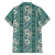 Hawaii Vintage Green Hibiscus Tapa Pattern Family Matching Short Sleeve Bodycon Dress and Hawaiian Shirt