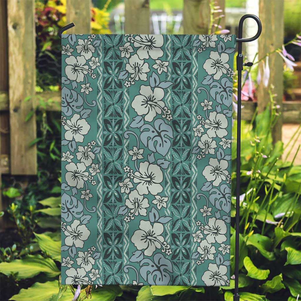 Hawaii Vintage Green Hibiscus Tapa Pattern Garden Flag LT05 Garden Flag Green - Polynesian Pride