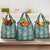 Hawaii Vintage Green Hibiscus Tapa Pattern Grocery Bag