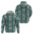 Hawaii Vintage Green Hibiscus Tapa Pattern Hoodie