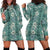 Hawaii Vintage Green Hibiscus Tapa Pattern Hoodie Dress