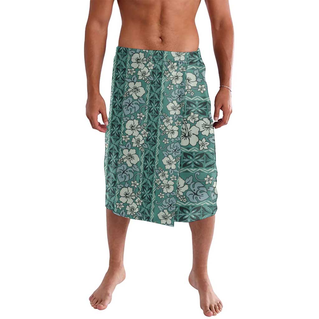 Hawaii Vintage Green Hibiscus Tapa Pattern Lavalava