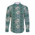 Hawaii Vintage Green Hibiscus Tapa Pattern Long Sleeve Button Shirt