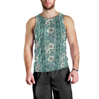 Hawaii Vintage Green Hibiscus Tapa Pattern Men Tank Top LT05 - Polynesian Pride