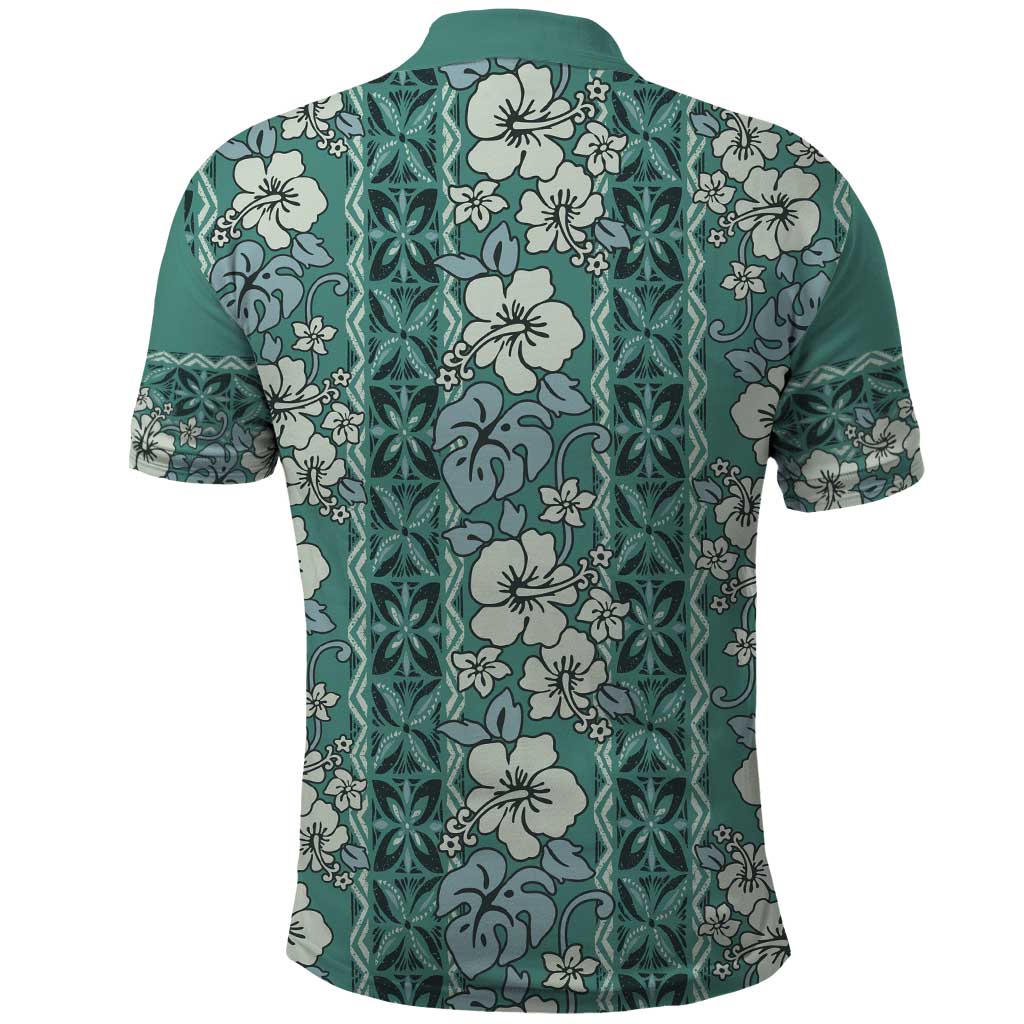 Hawaii Vintage Green Hibiscus Tapa Pattern Polo Shirt LT05 - Polynesian Pride