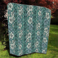 Hawaii Vintage Green Hibiscus Tapa Pattern Quilt LT05 - Polynesian Pride
