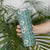 Hawaii Vintage Green Hibiscus Tapa Pattern Skinny Tumbler