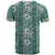 Hawaii Vintage Green Hibiscus Tapa Pattern T Shirt